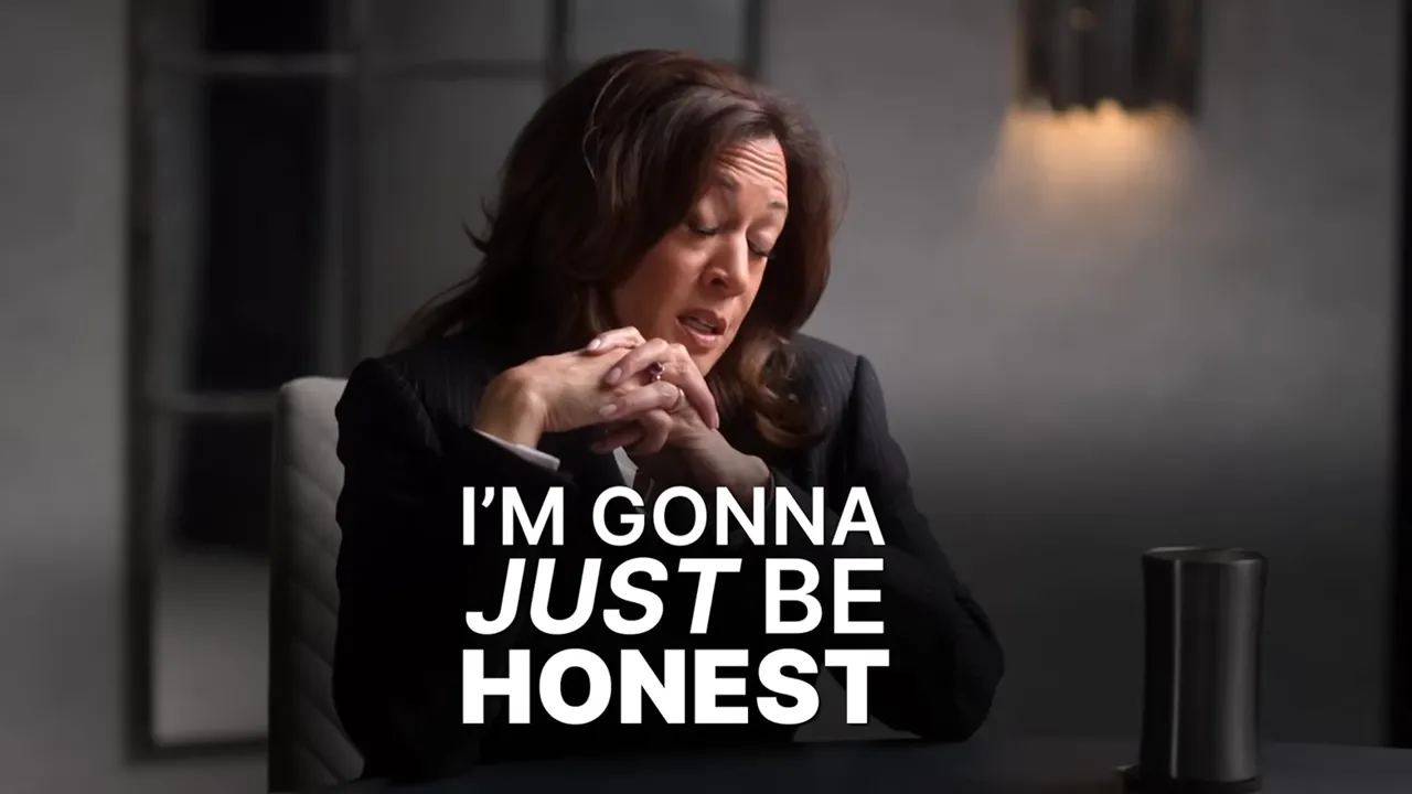 Kamala Harris opening the interview with a blunt admission