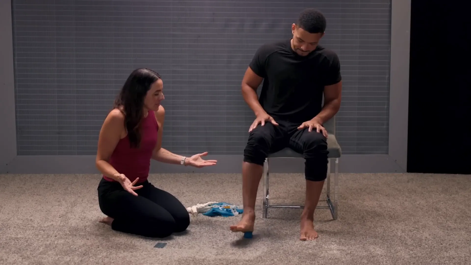 Toe lifting and spreading exercises demonstrated
