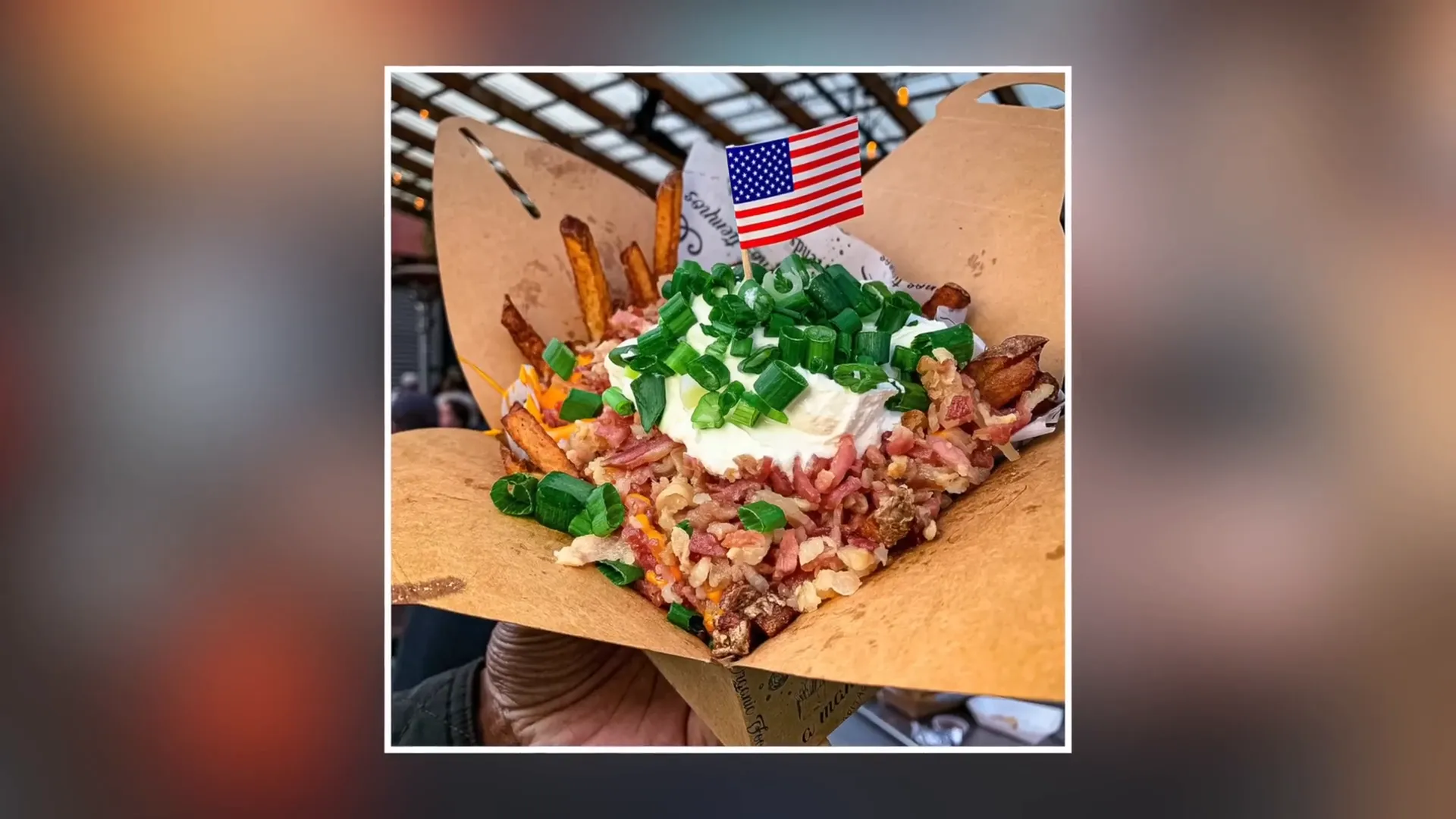 The Americano loaded fries with cheddar and bacon