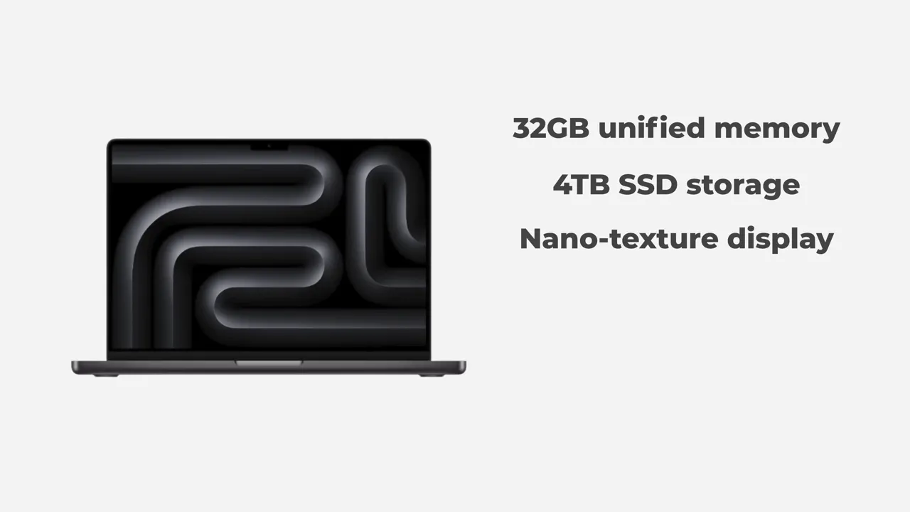 A spec'd-up M5 review unit with 32 GB unified memory and 4 TB SSD