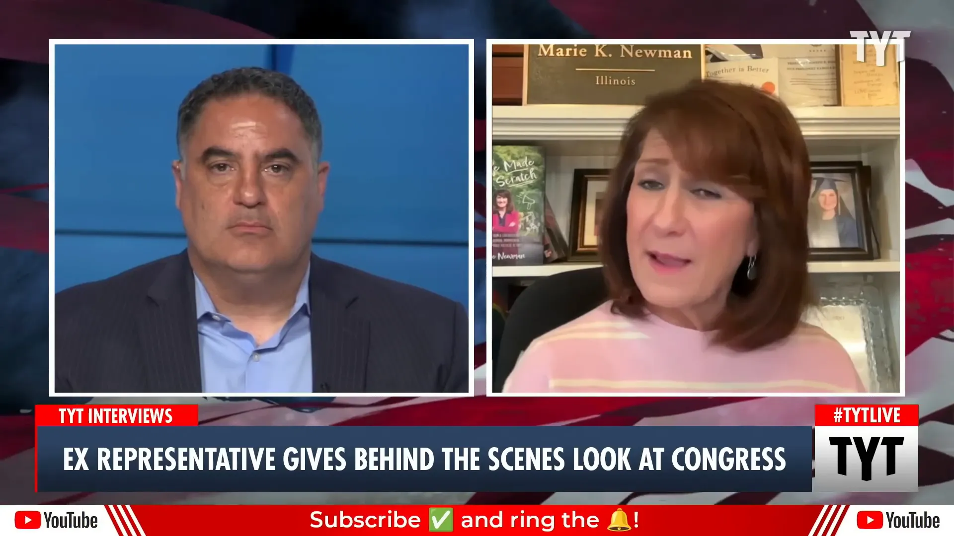Marie Newman discussing corporate PAC influence in Congress
