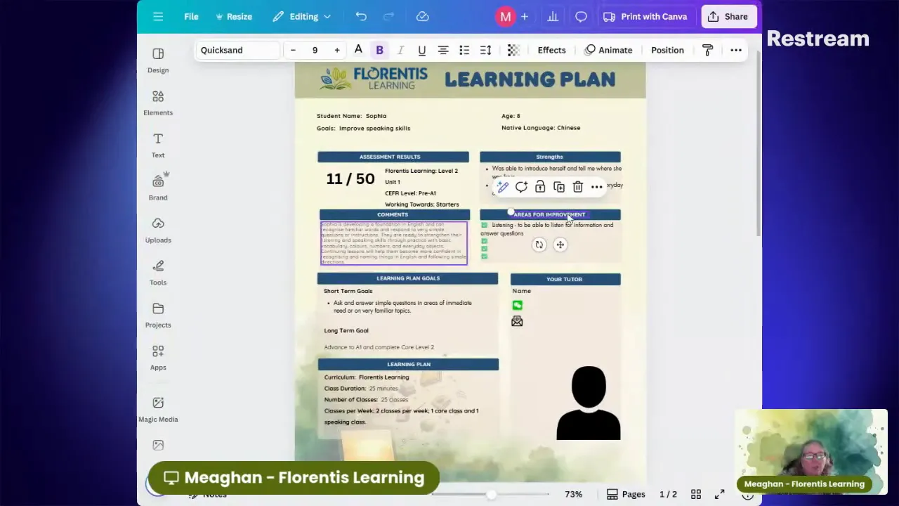 Learning plan template in Canva ready for customization