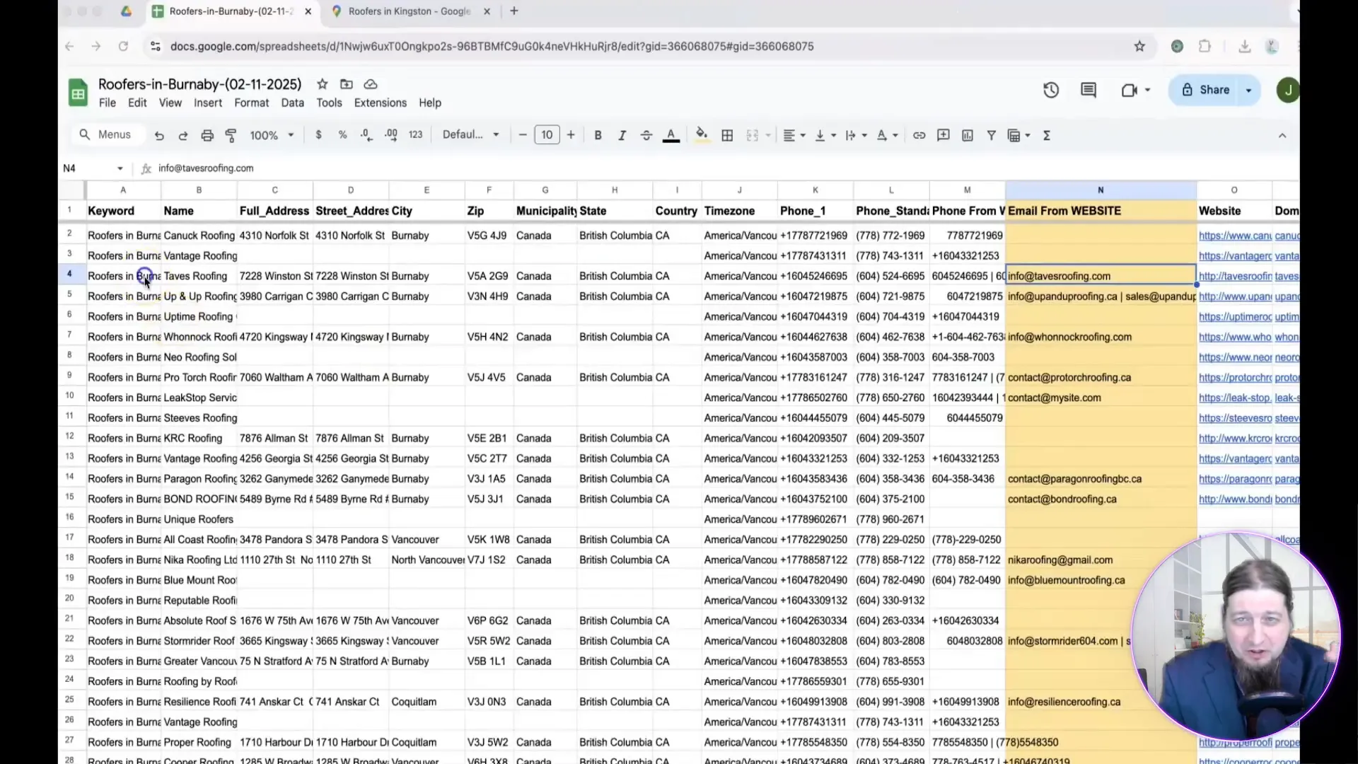 Leads Sniper export and lead details in Google Sheets