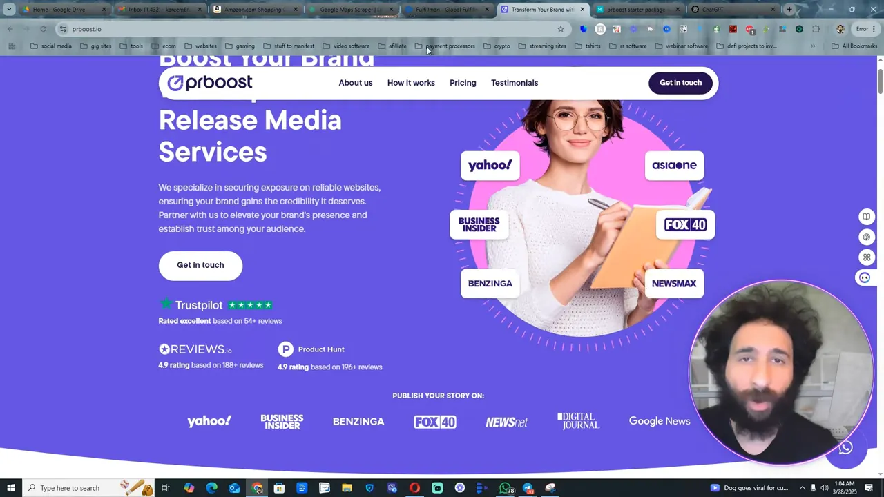 Host introducing online PR services and credibility
