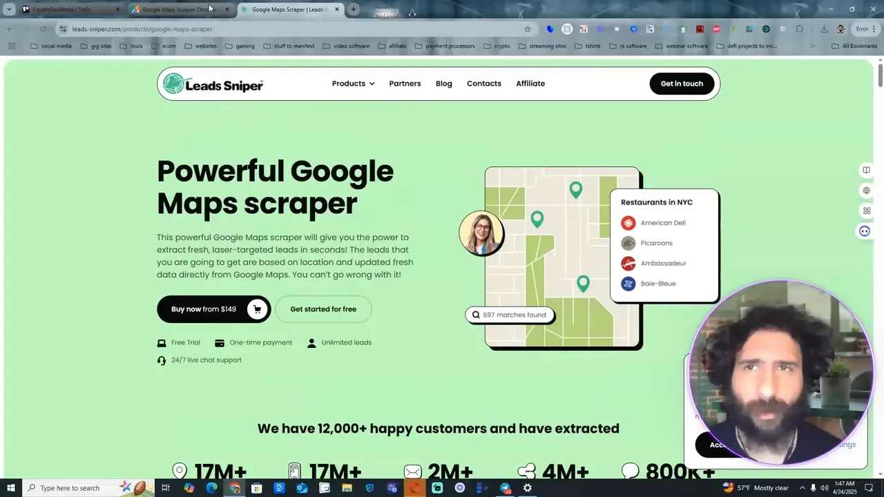 Both Chrome extension listings for Mapleadscraper and Lead Sniper on their websites