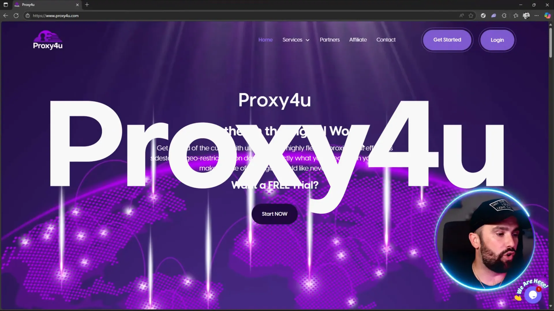 Proxy4u homepage and tagline shown on the dashboard