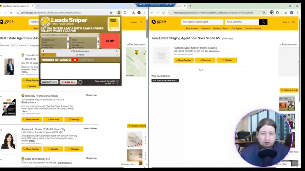 setting search parameters for city and category in Yellow Pages Scraper