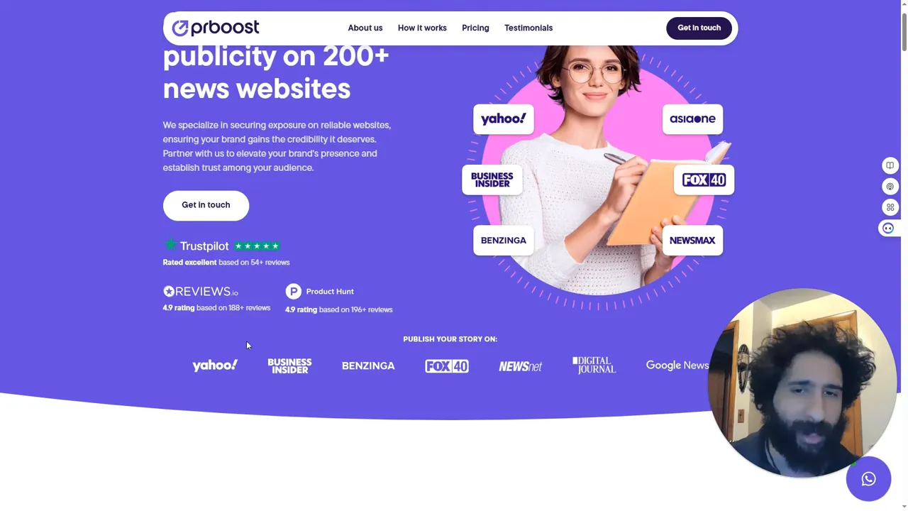 As seen on logos displayed on a PR Boost landing page