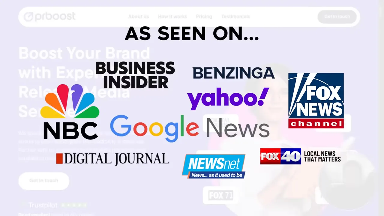 Host introducing PR Boost and listing top news sites