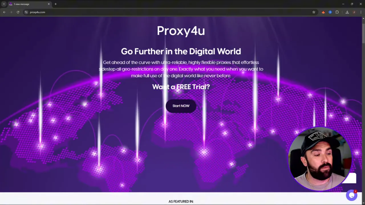 Proxy4u dashboard showing country selection