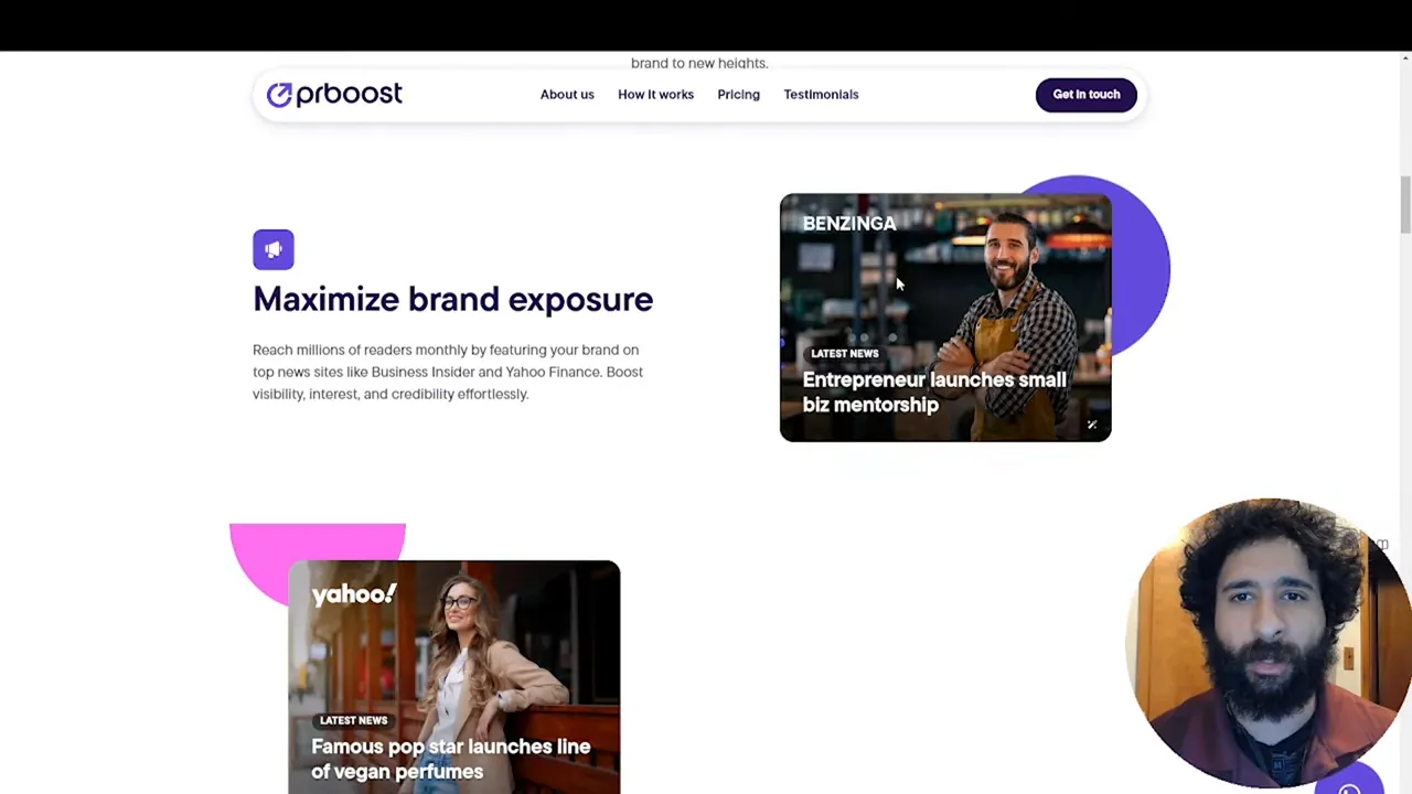 Example of PR Boost claiming 200+ websites and millions of monthly visitors