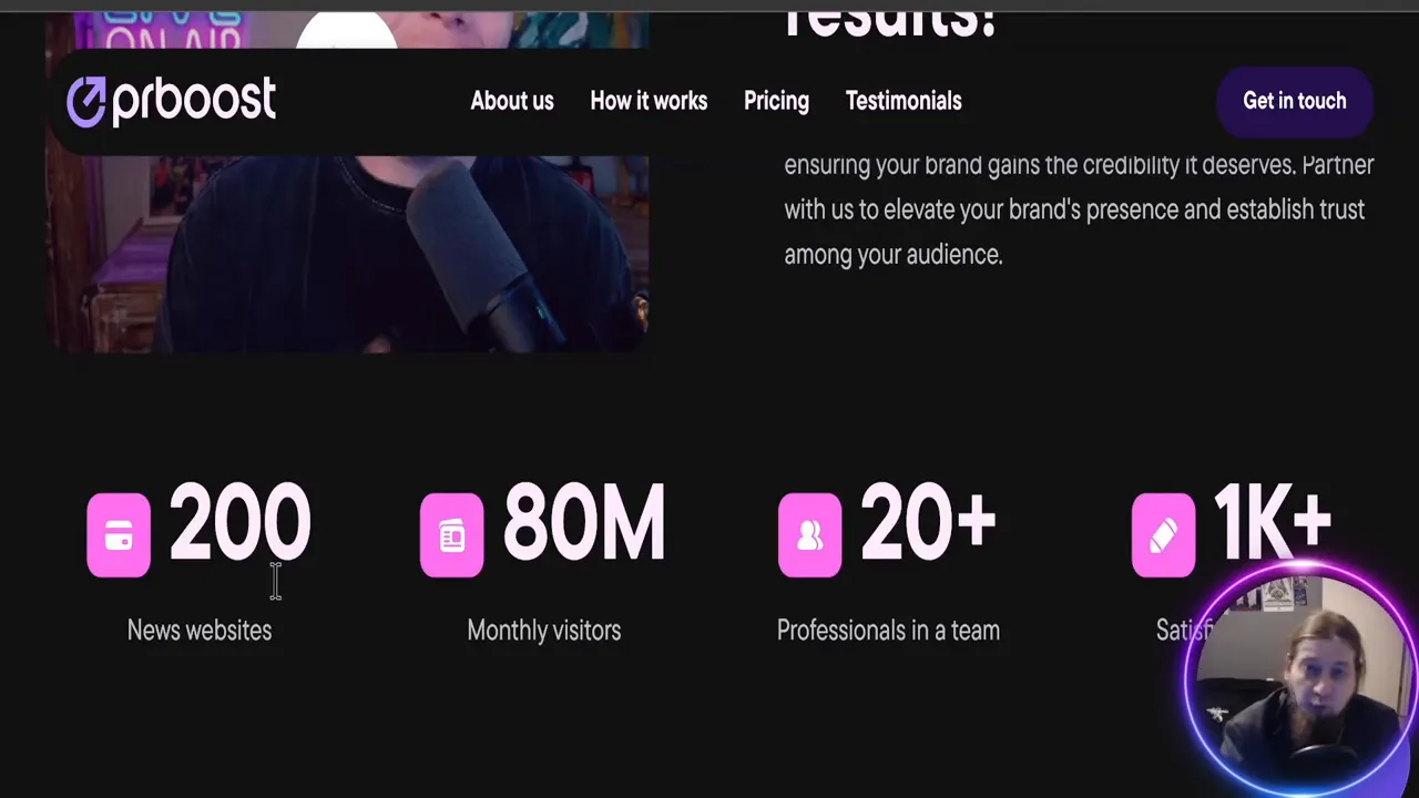 Pricing packages and testimonials section