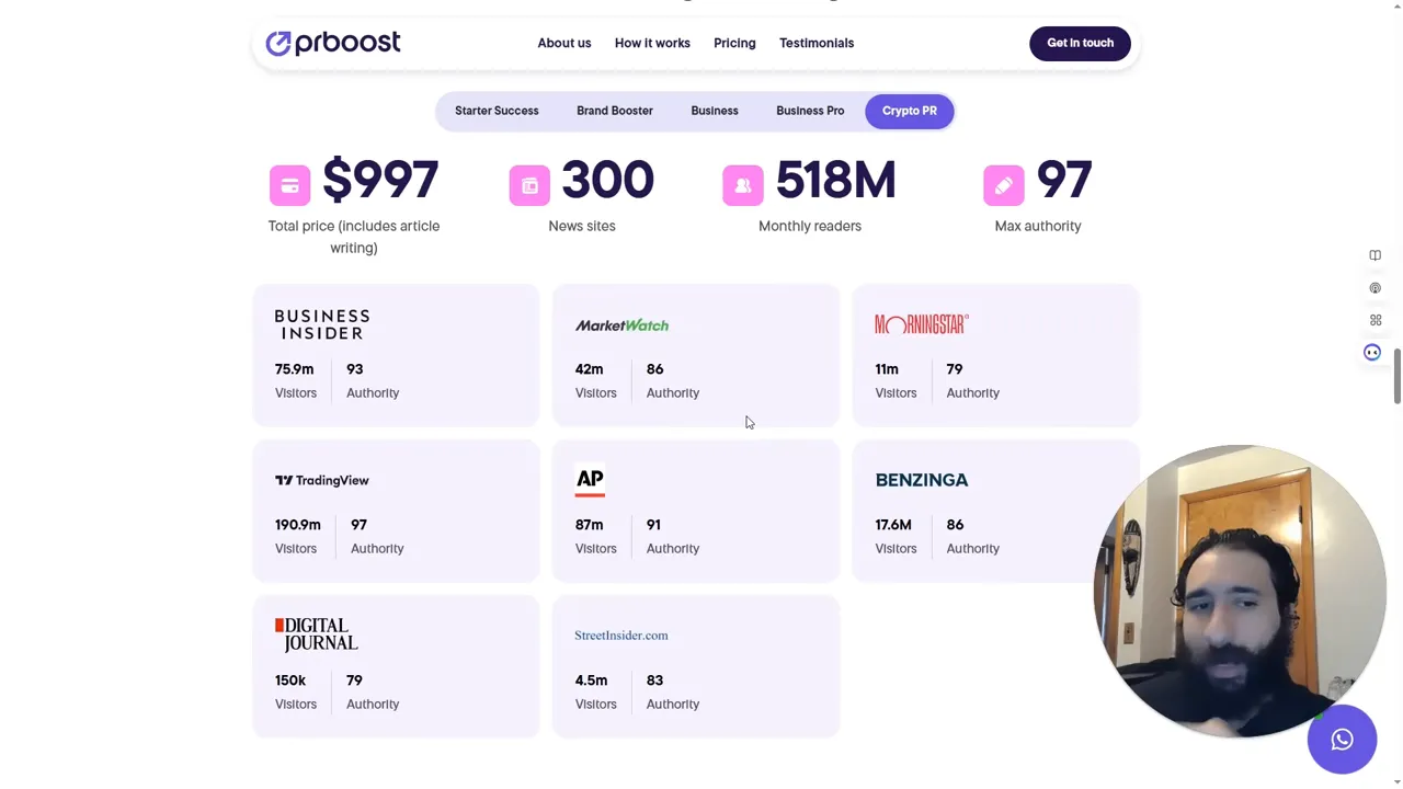 Crypto PR package details