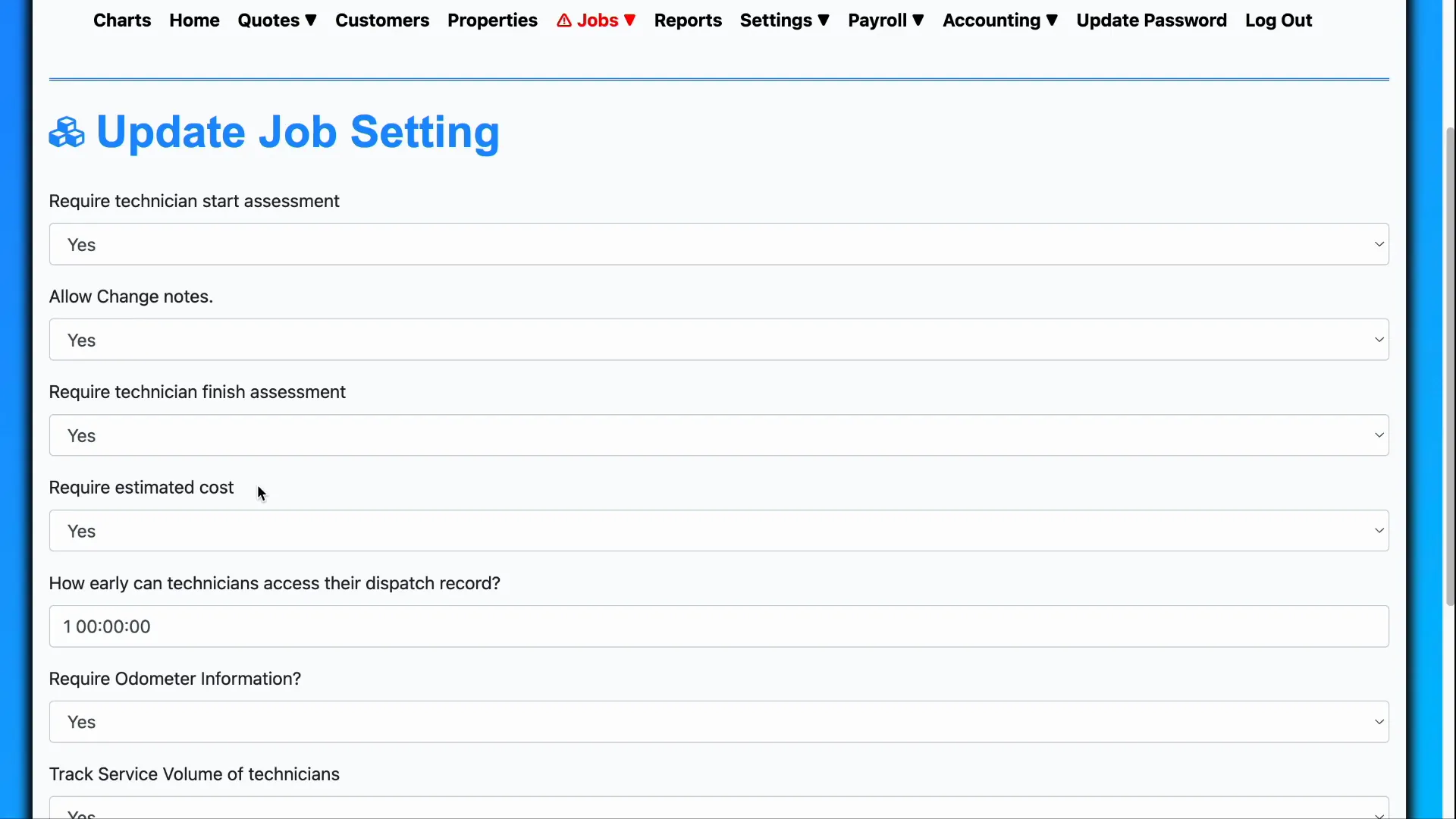 Require estimated cost setting for home improvement contracts