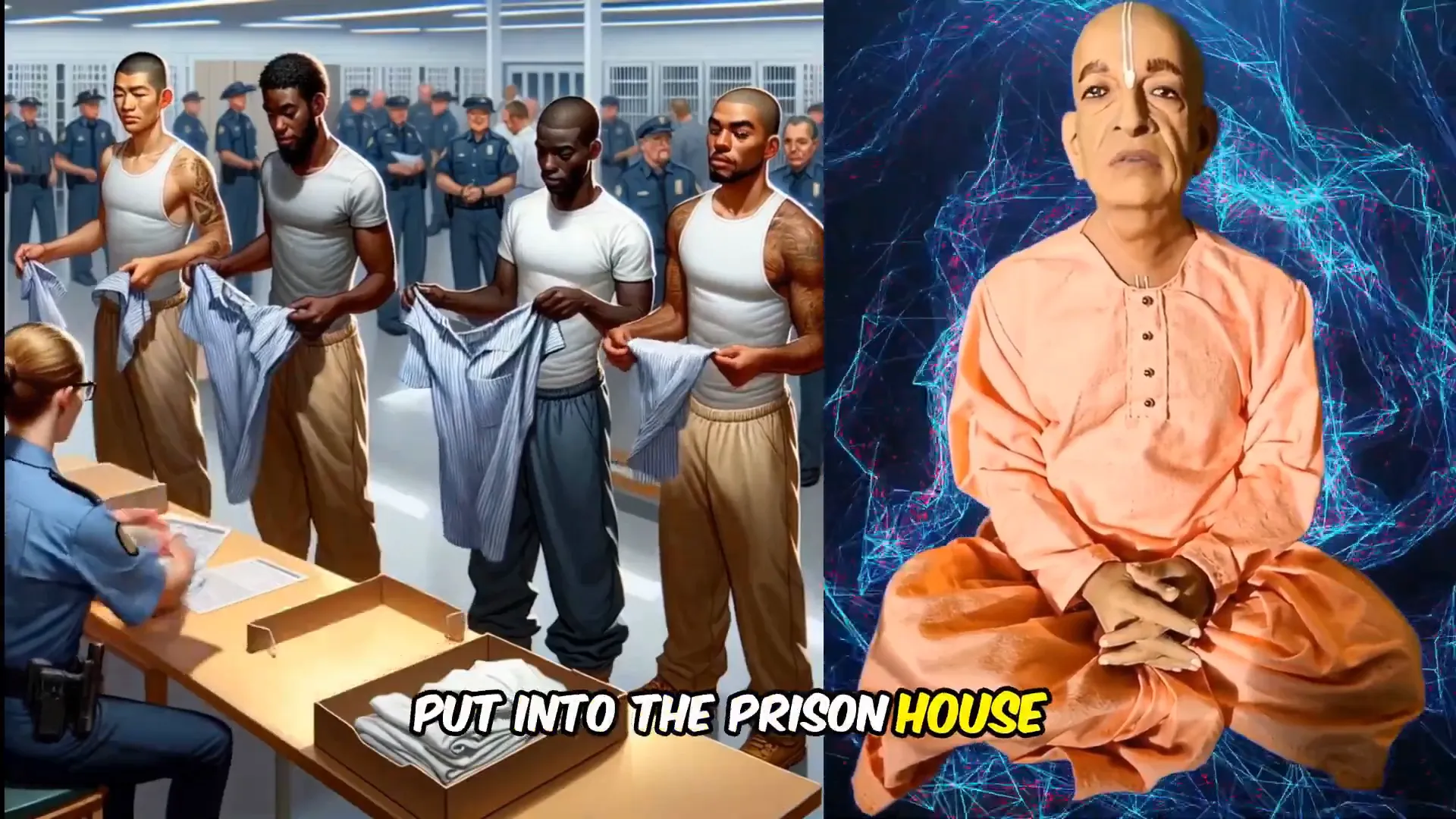 Prison uniform analogy for material body