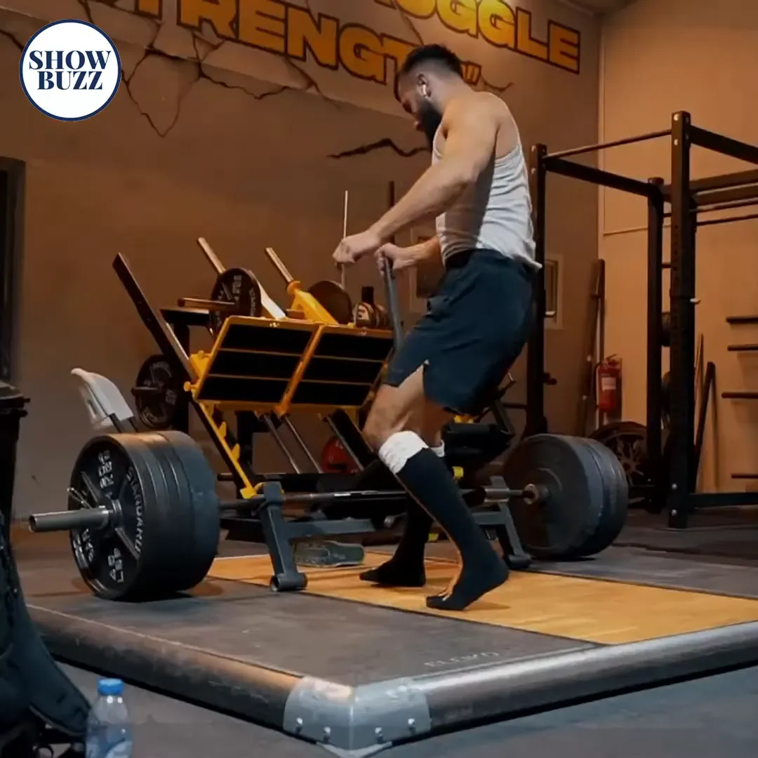Vladimir training in a compact gym space