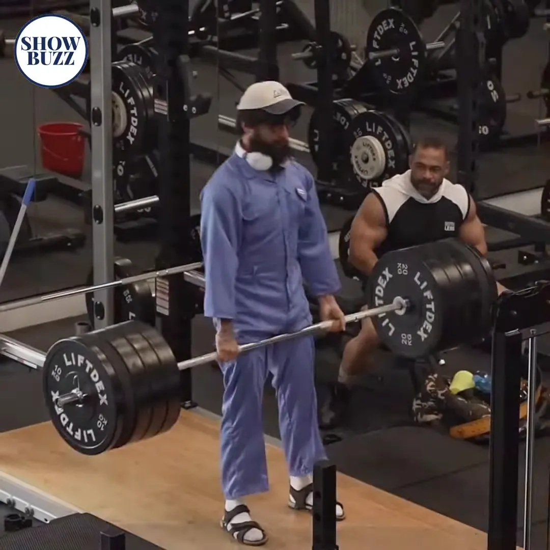 Vladimir in disguise as a cleaner inside a gym