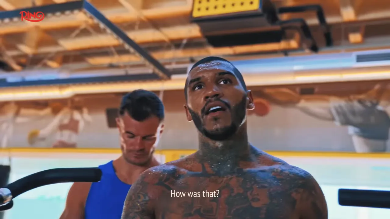 Conor Benn looking focused mid-camp