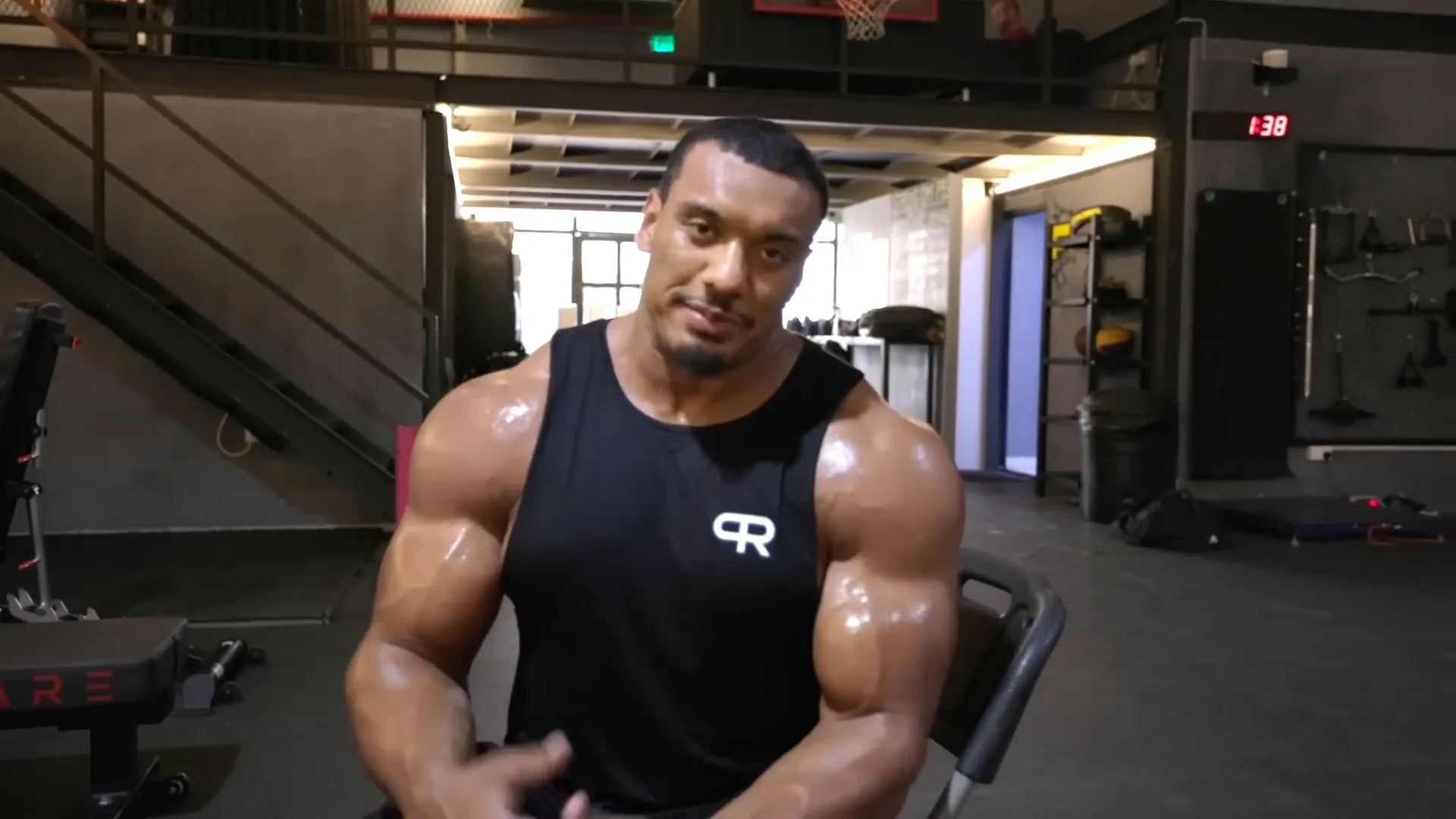 Larry Wheels and Vladimir Shmondenko after an intense gym session