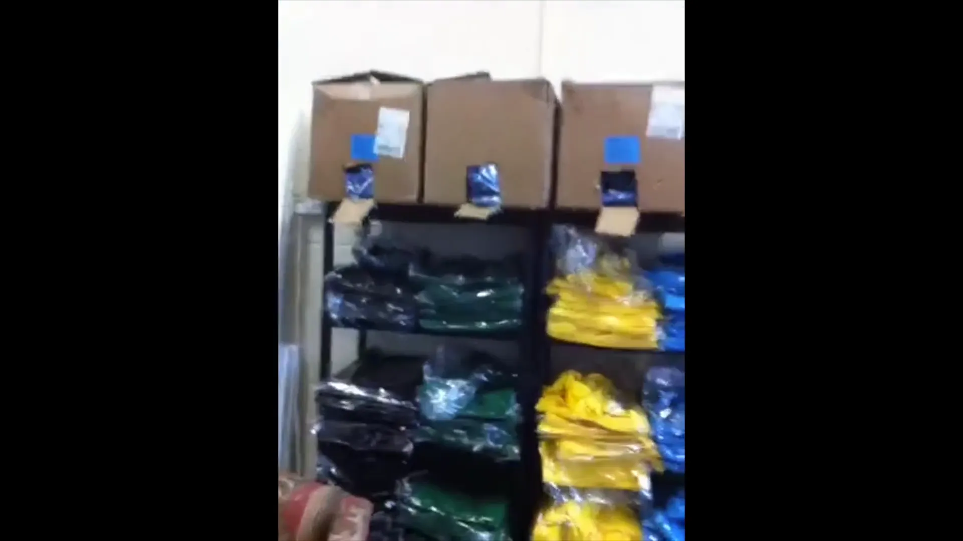 Gymshark warehouse with racking and stock
