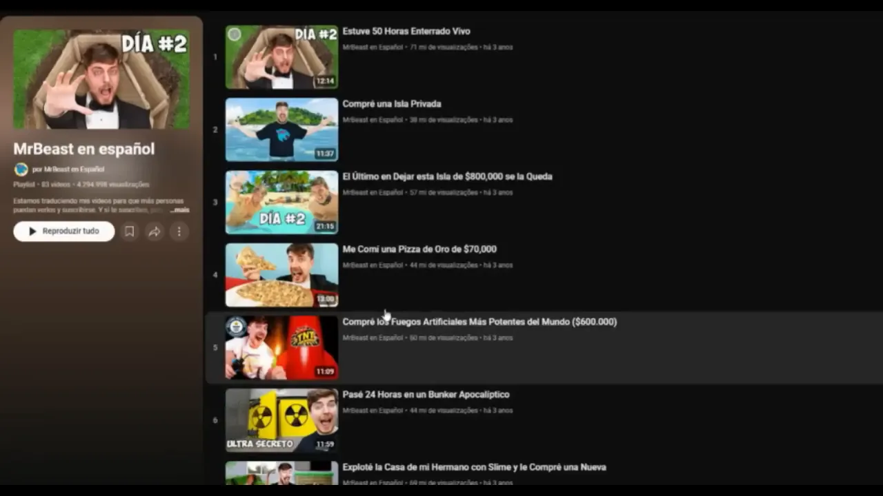 Playlist traduzida do Mr. Beast