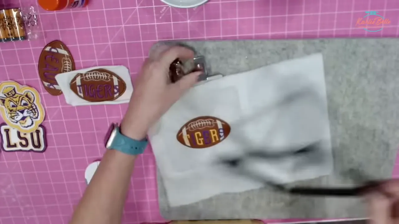 how to make embroidery patches Final finished football patch with clean edge and lettering