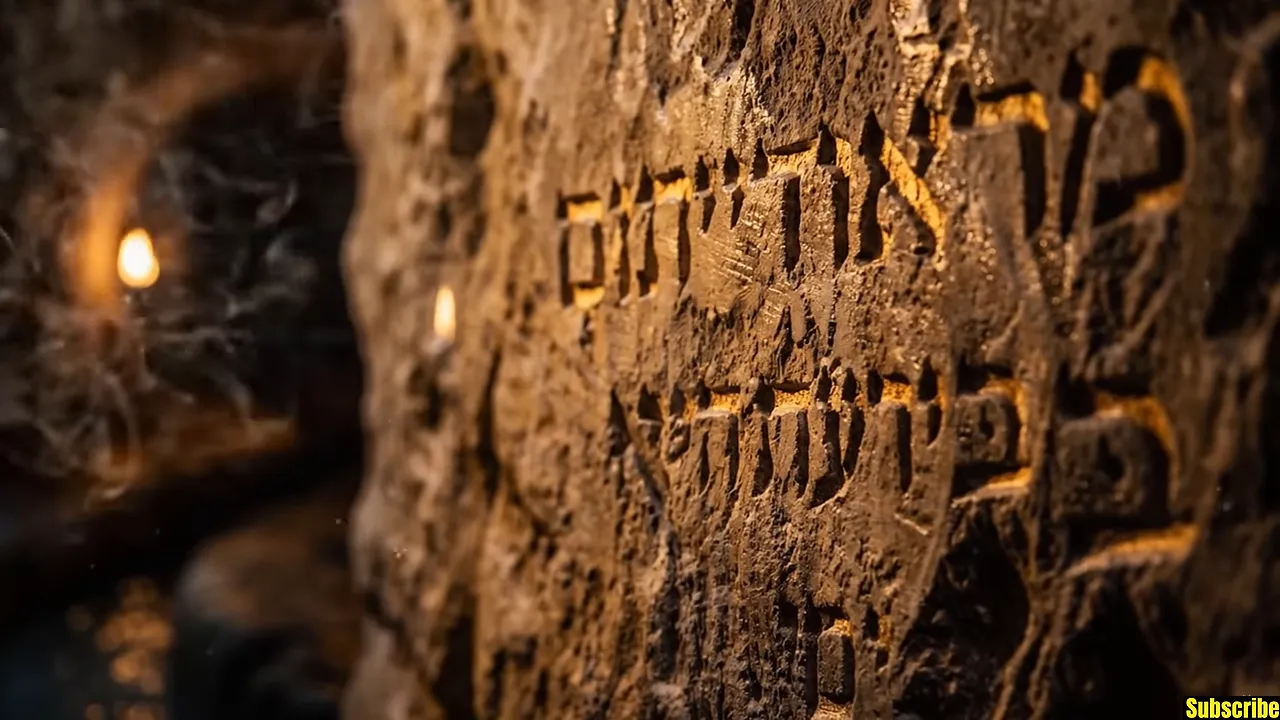 Ancient inscription carved into a tunnel wall