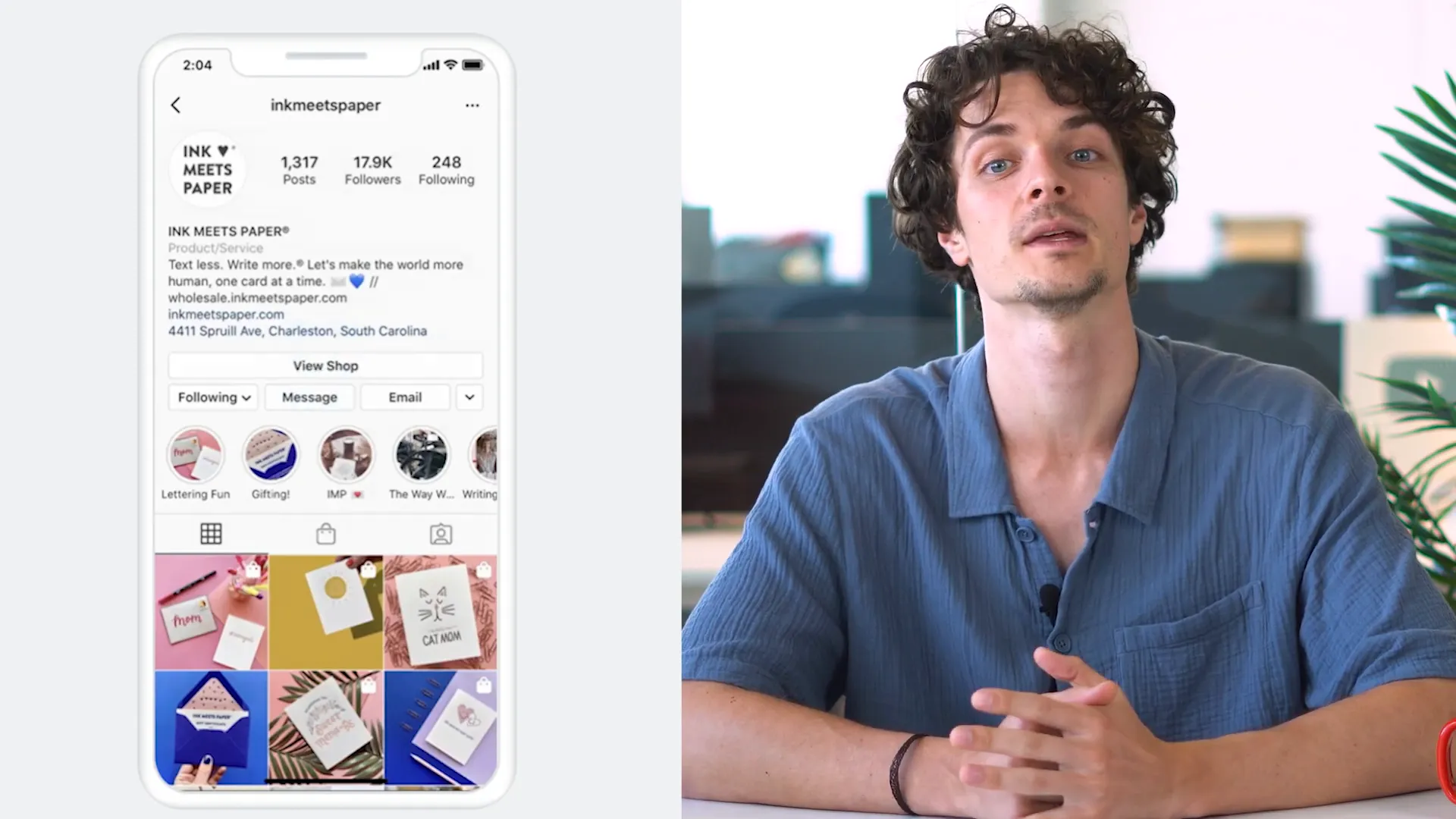 Ejemplo de tienda en Instagram