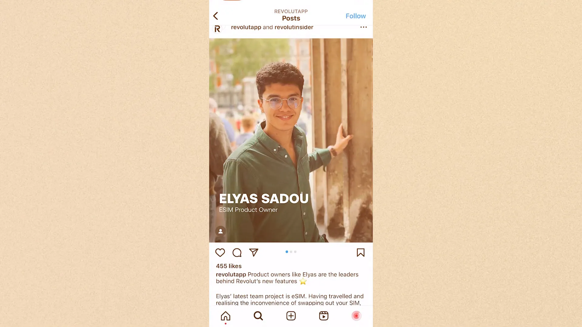 Captura de pantalla de una descripción de Instagram