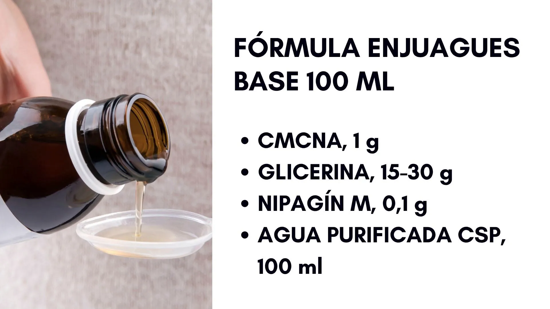Ingredientes para la formulación base de gel fluido
