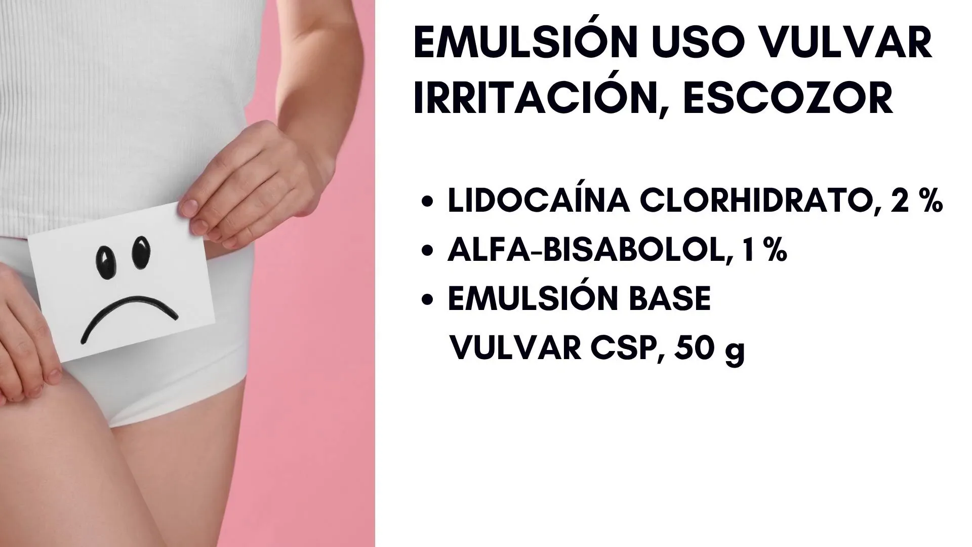 Prescripción lidocaína y alfa-bisabolol: emulsión personalizada para ginecología