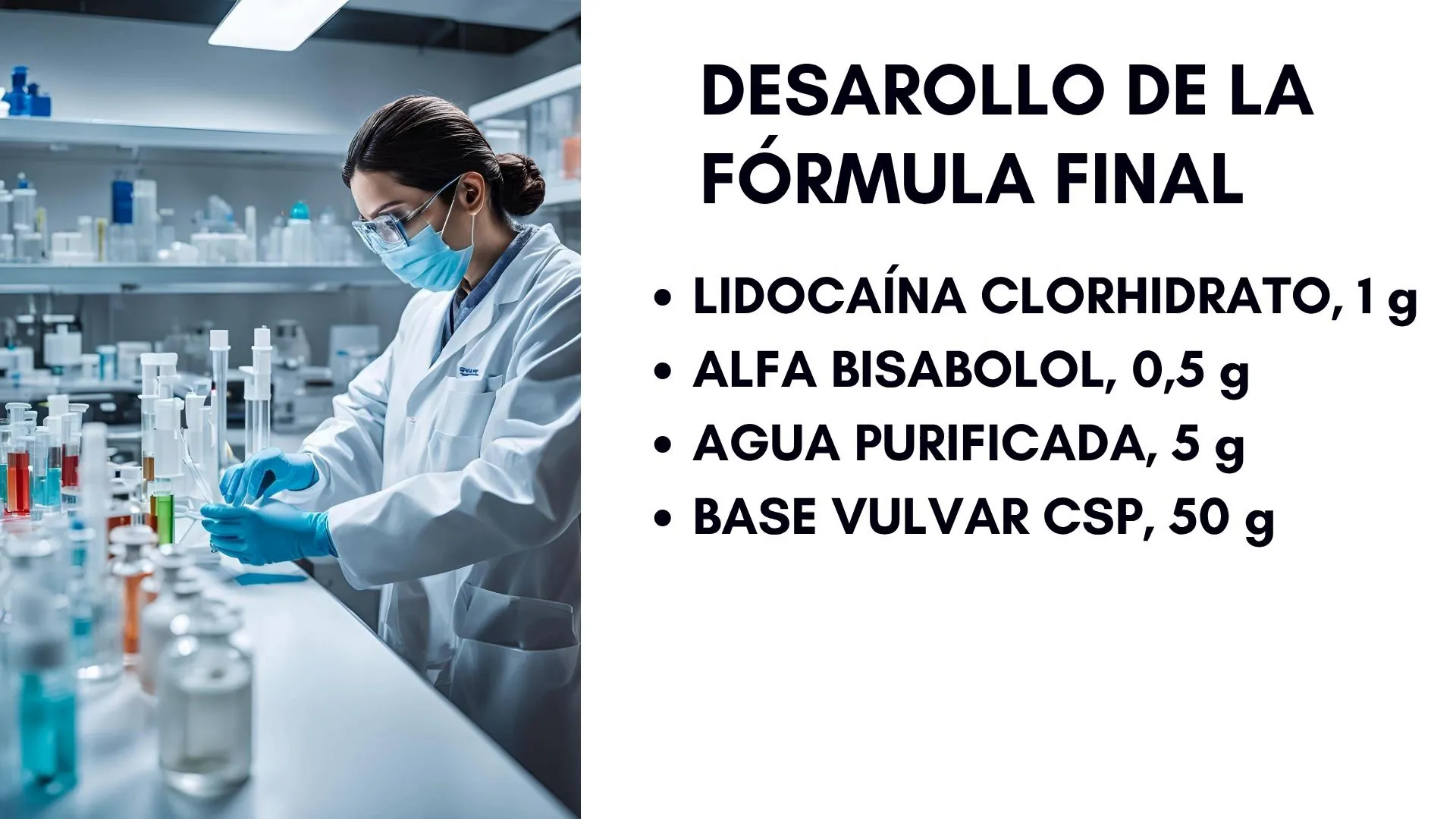 Desarrollo final emulsión ginecológica personalizada