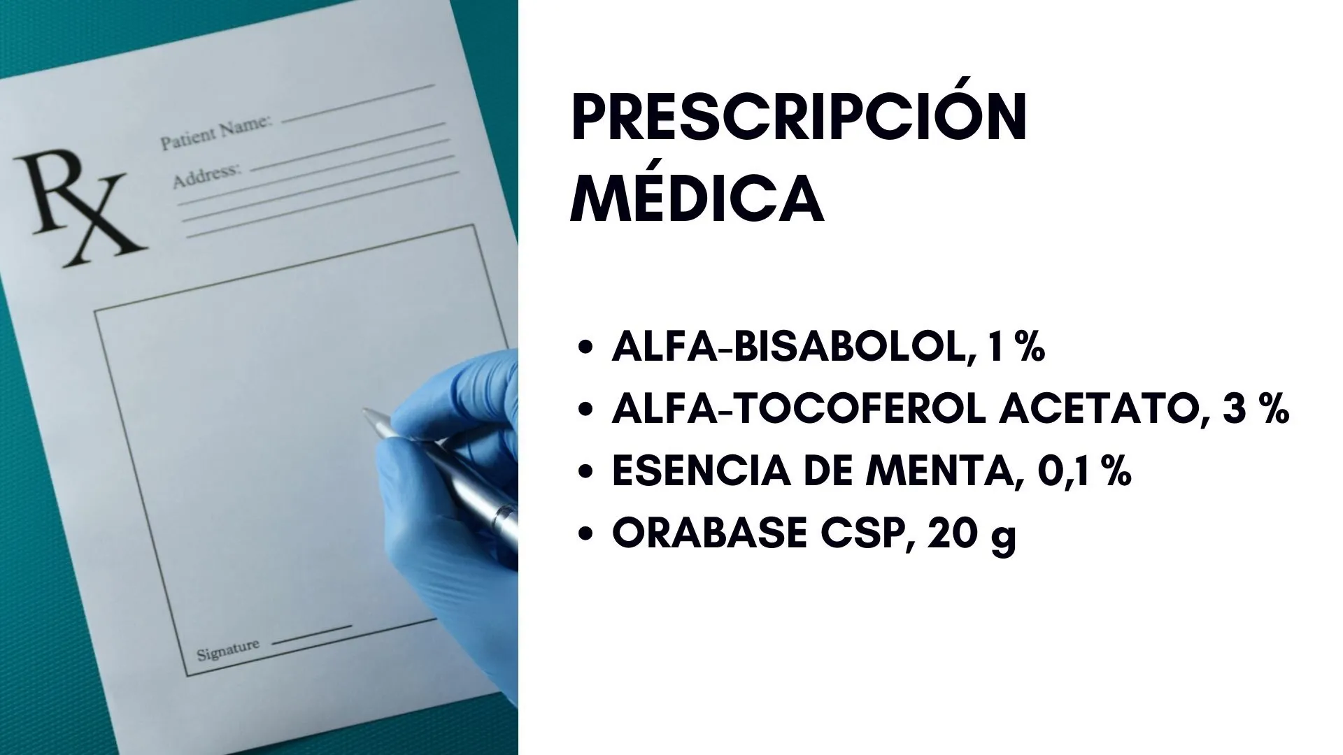 Detalle de la prescripción médica para la formulación