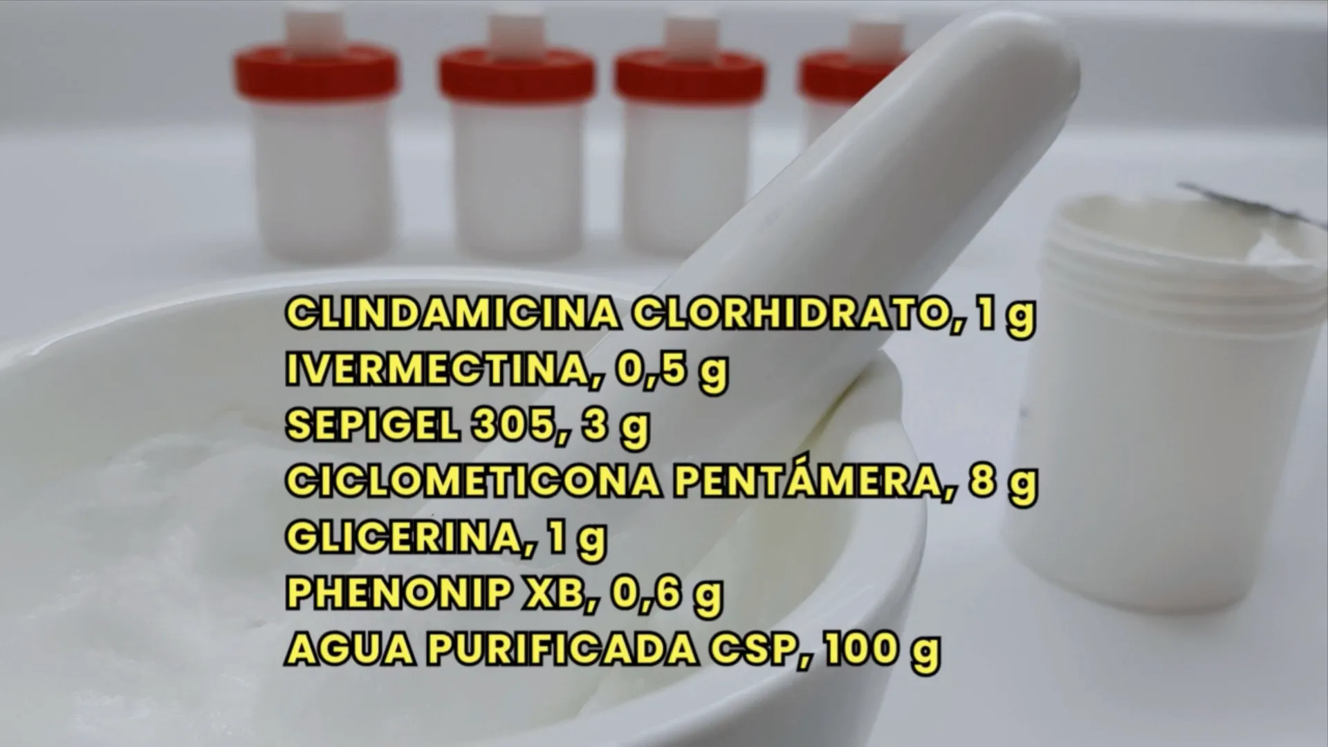 Detalle de ingredientes y cantidades