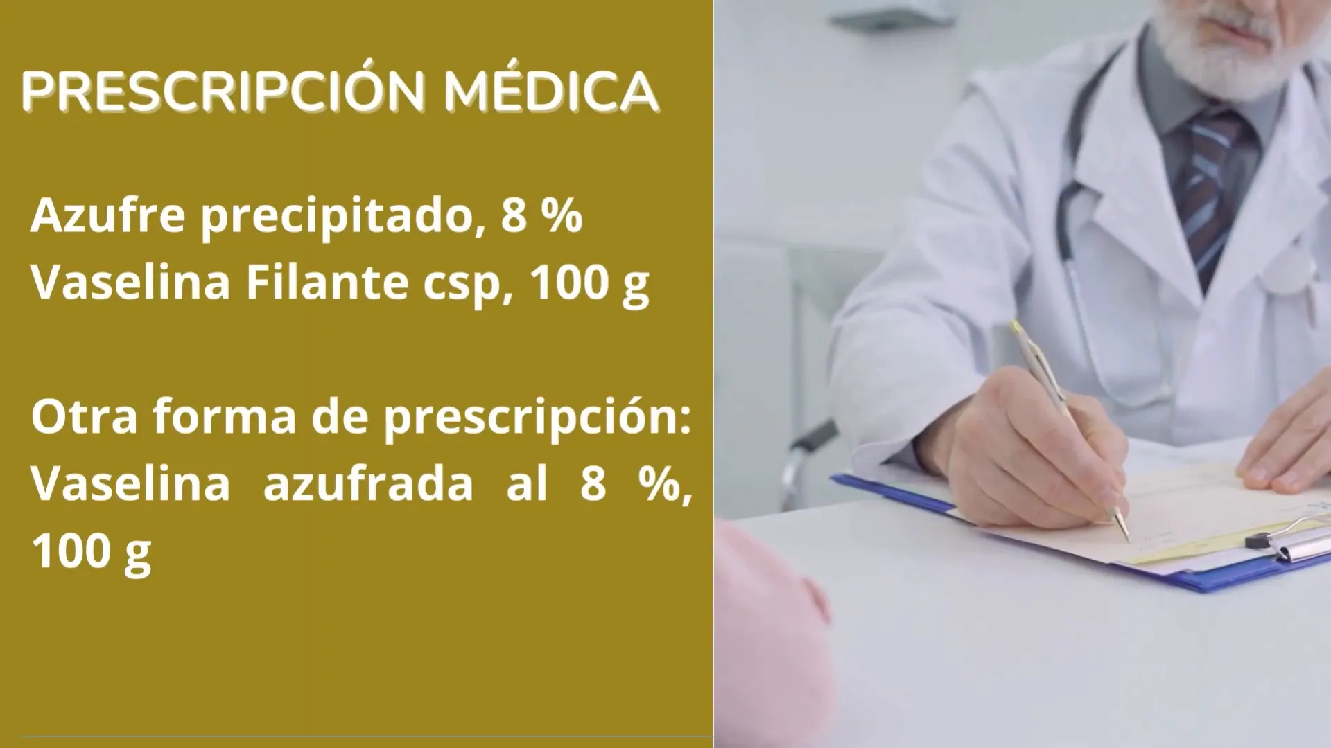 Ingredientes para la pomada de azufre