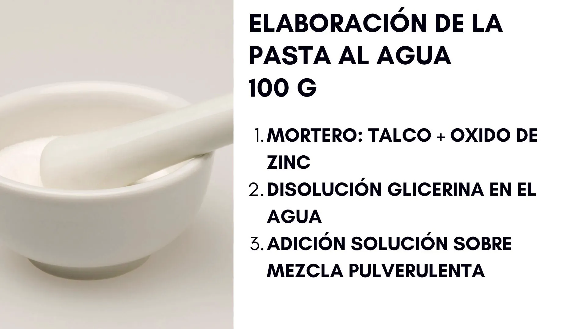 Elaboración de la pasta al agua base