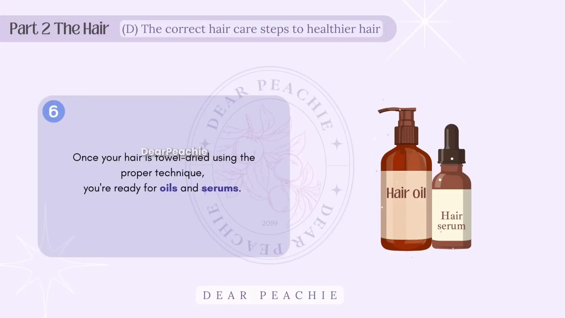 Aplicando suero para el cabello