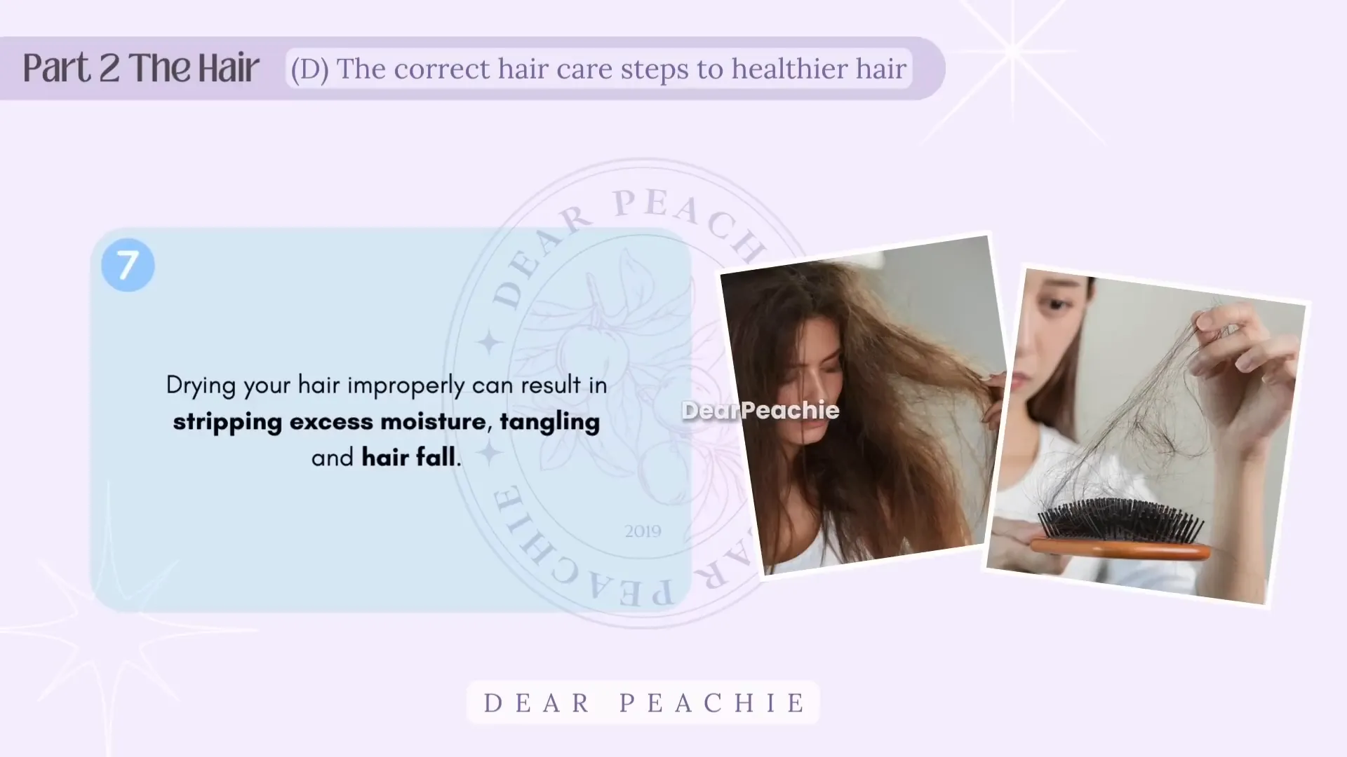 Secando el cabello con secador