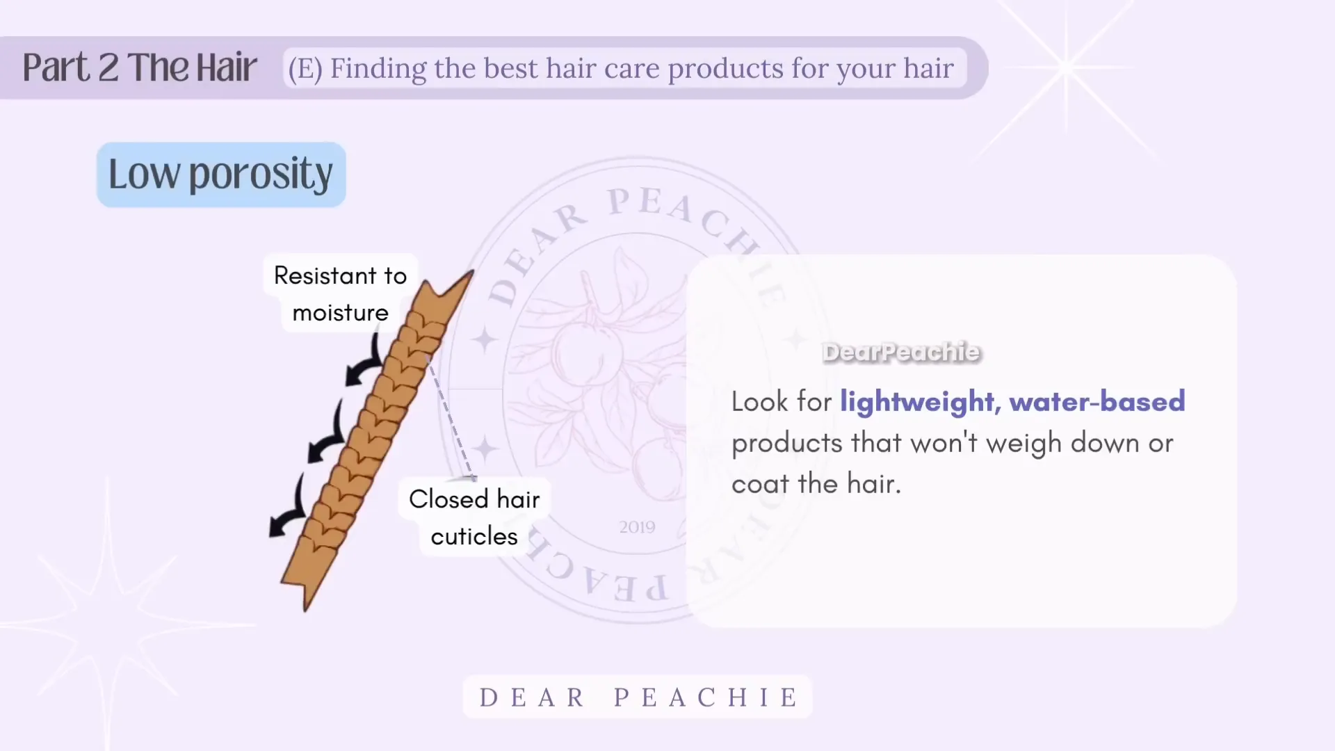 Productos para cabello de baja porosidad