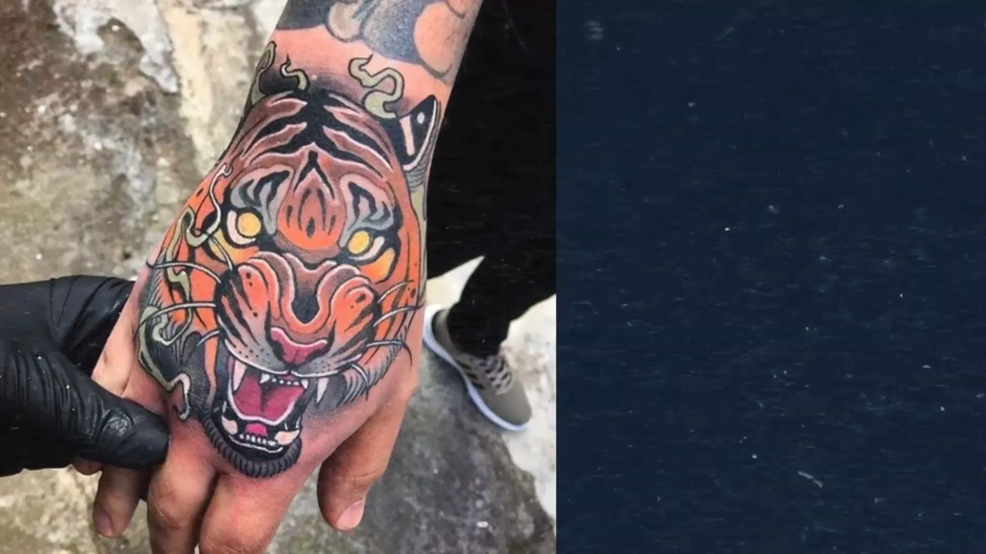 Neo-traditional tiger tattoo design