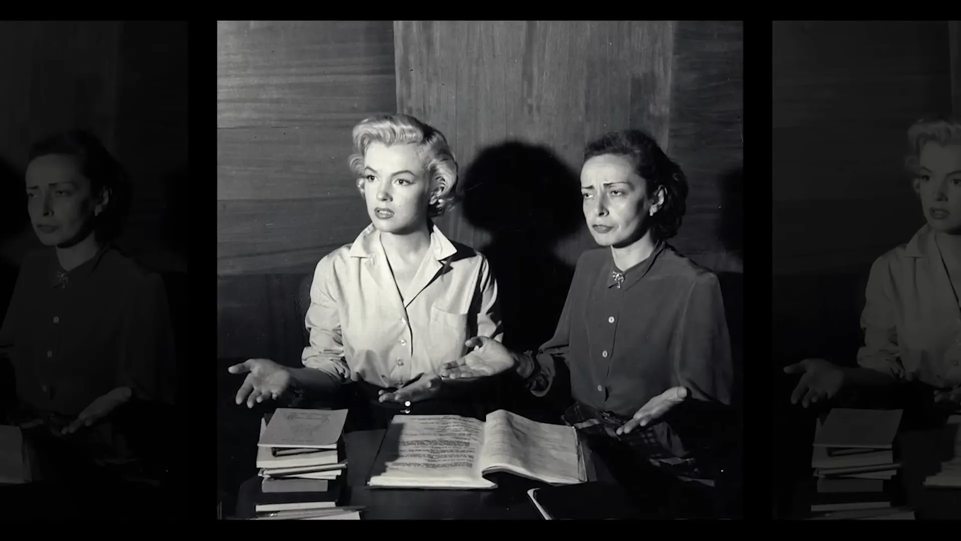 Marilyn Monroe on set with Natasha Lytess