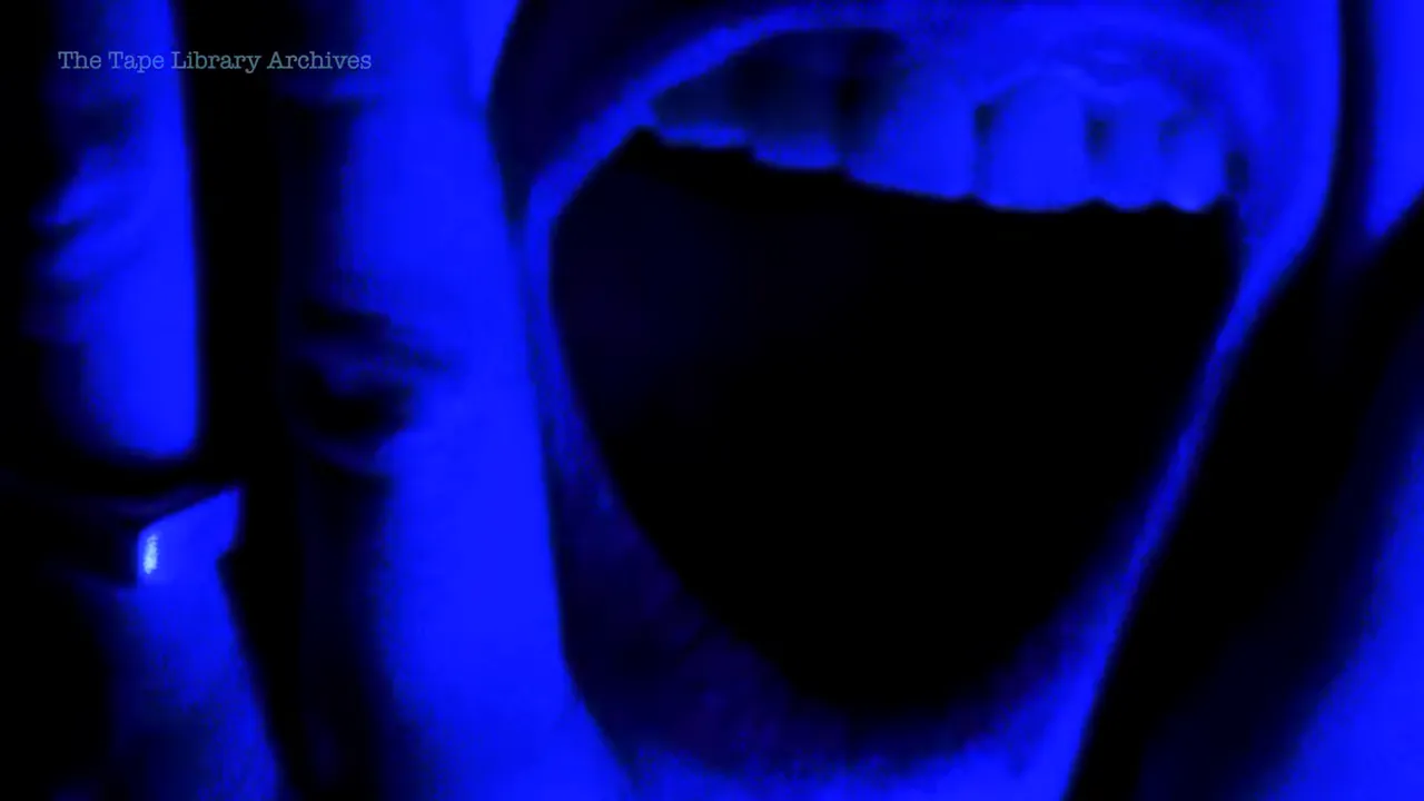 Blue-tinted shadow figure silhouette in a dim interior during the Esther Cox haunting account