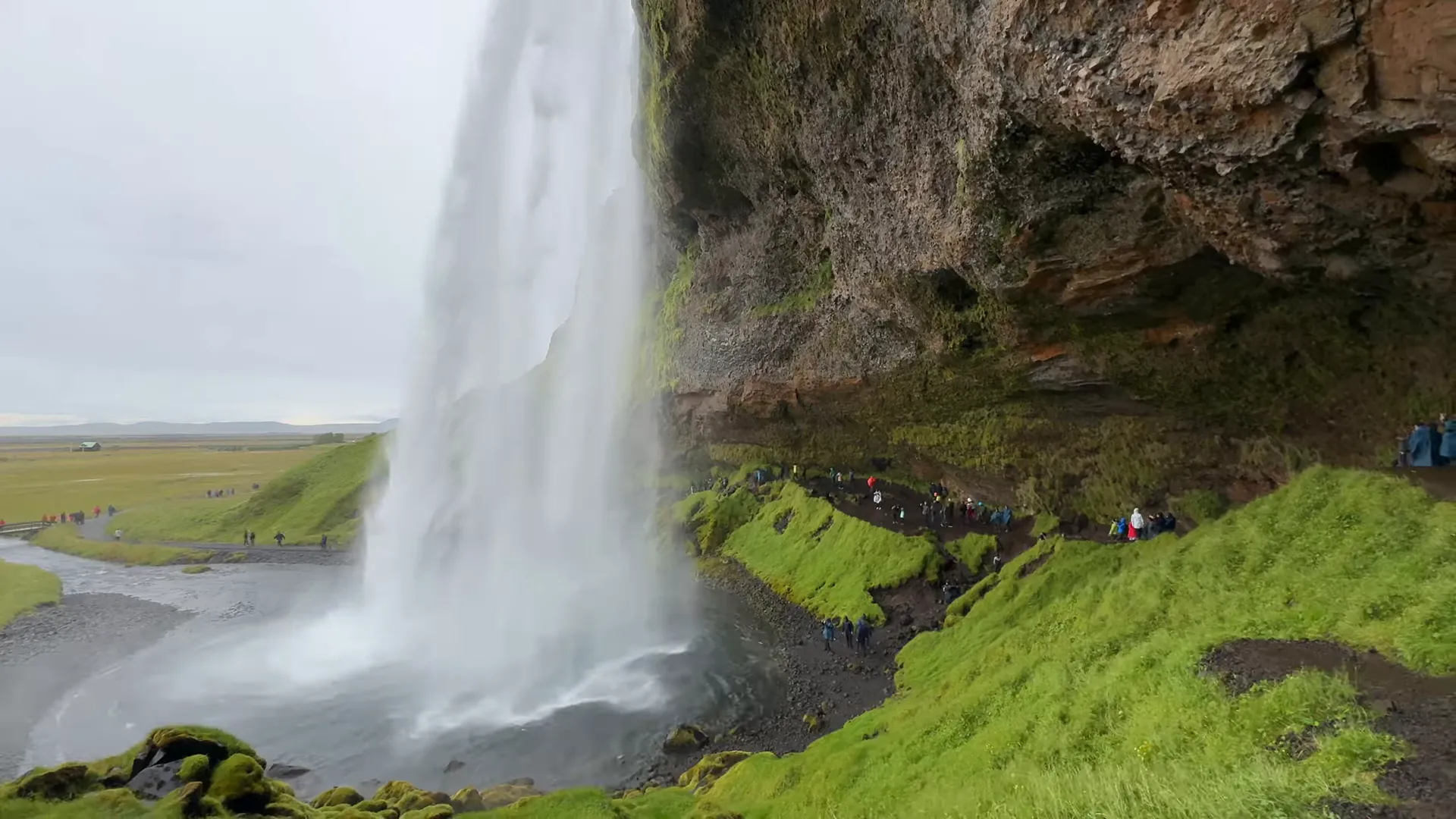 Skógafoss waterfall with rainbow