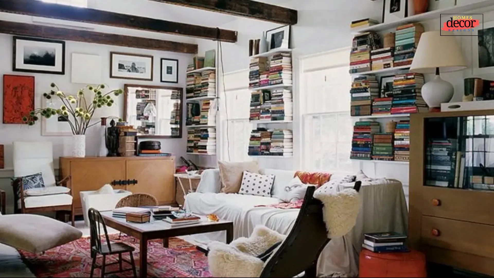 Vintage finds in living room