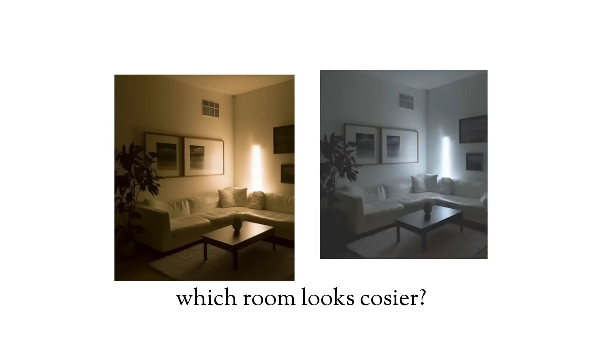 Warm lighting in a cozy room