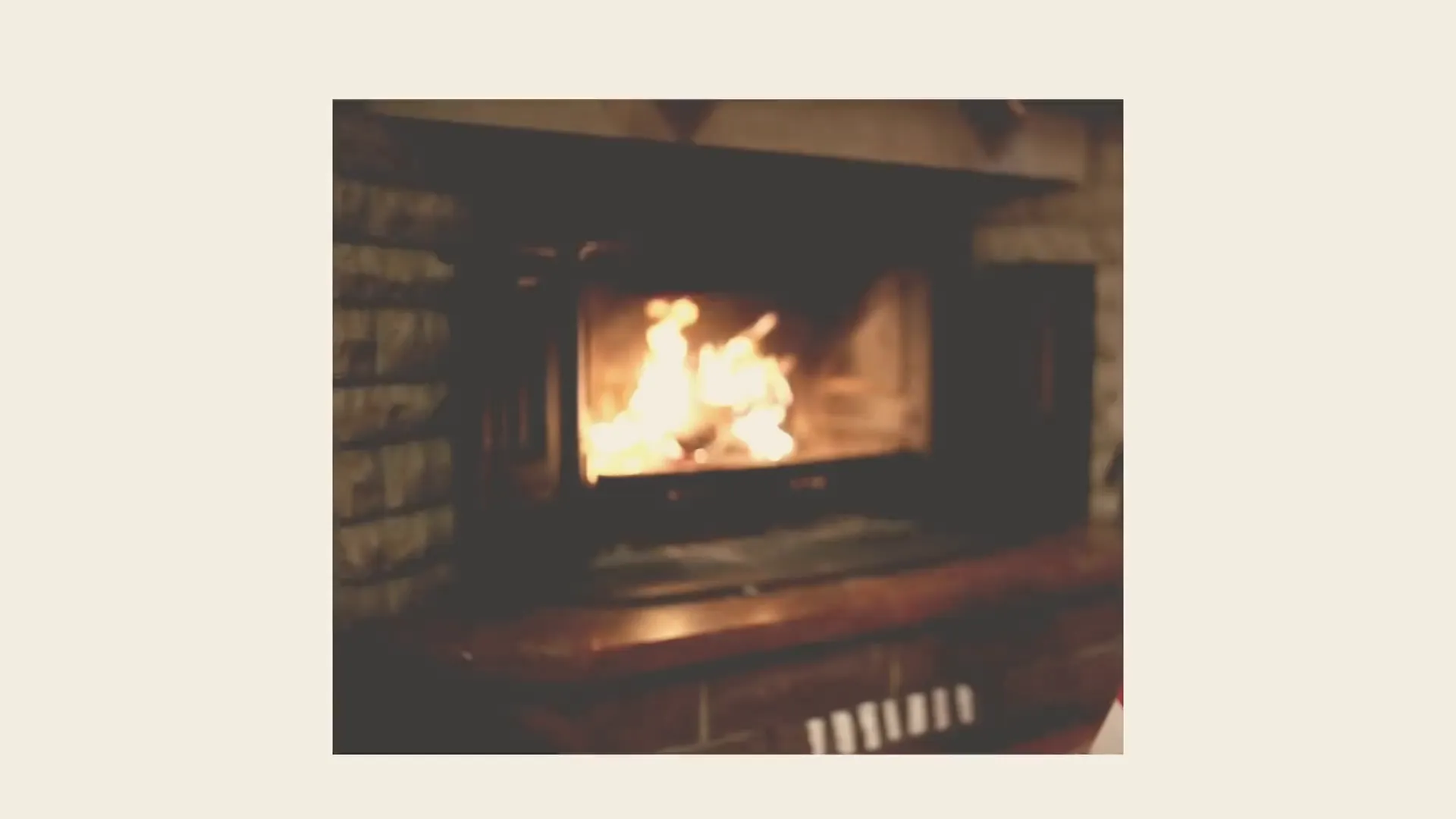 Cozy firelight in a living room