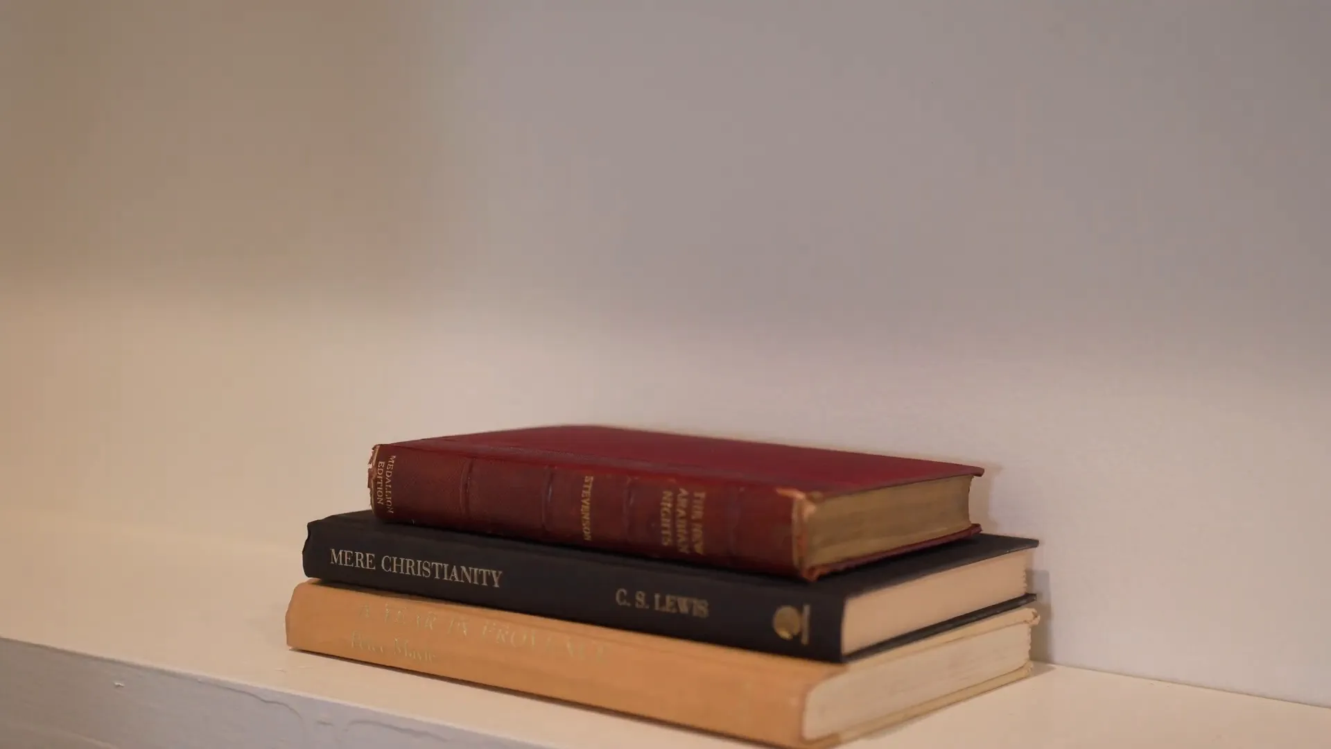 Strategic book stacking for home decor