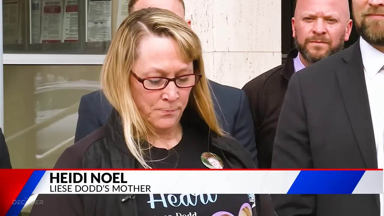 Heidi speaking at the sentencing hearing, thanking law enforcement