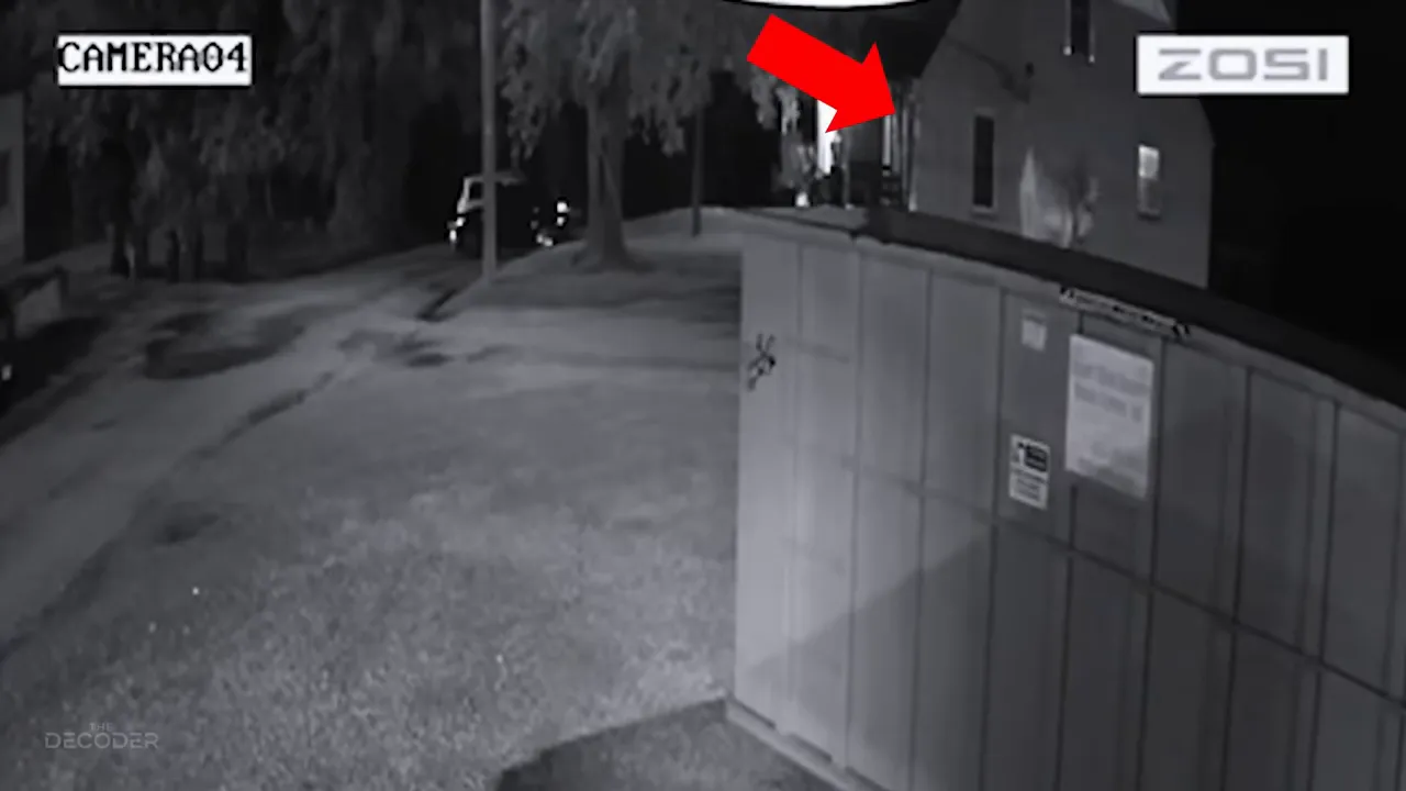 CCTV still showing a laundry basket being thrown into the dumpster