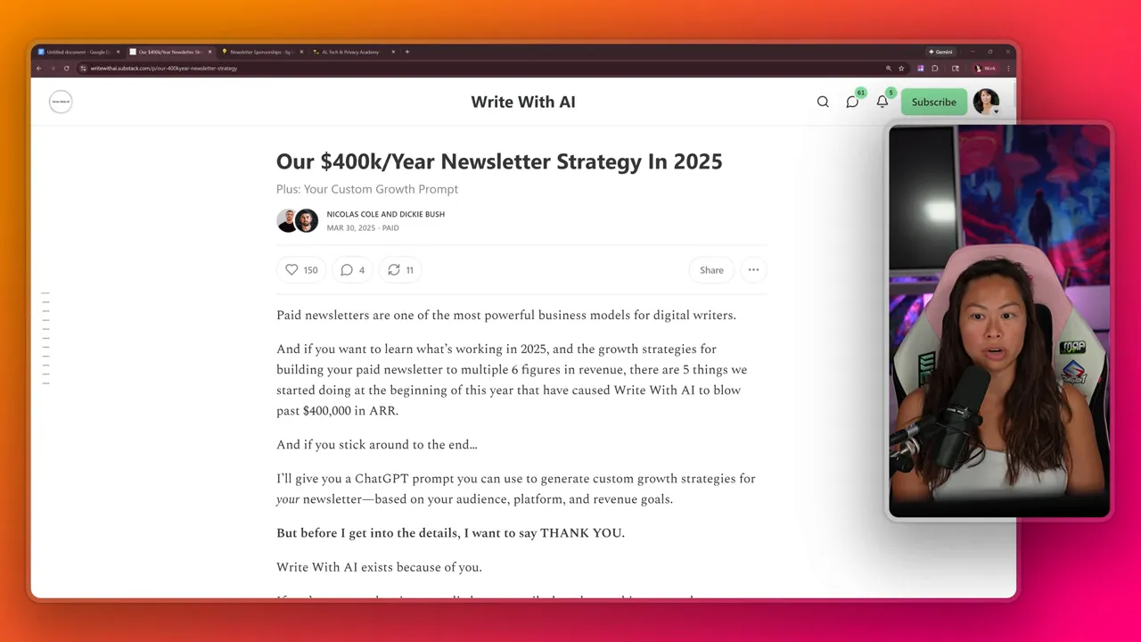 Clear screenshot of a newsletter article titled 